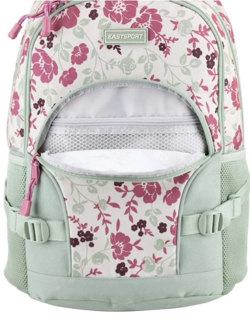 Eastsport Mint Floral Women's Backpack with Pink Accents